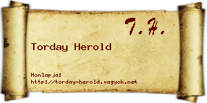 Torday Herold névjegykártya